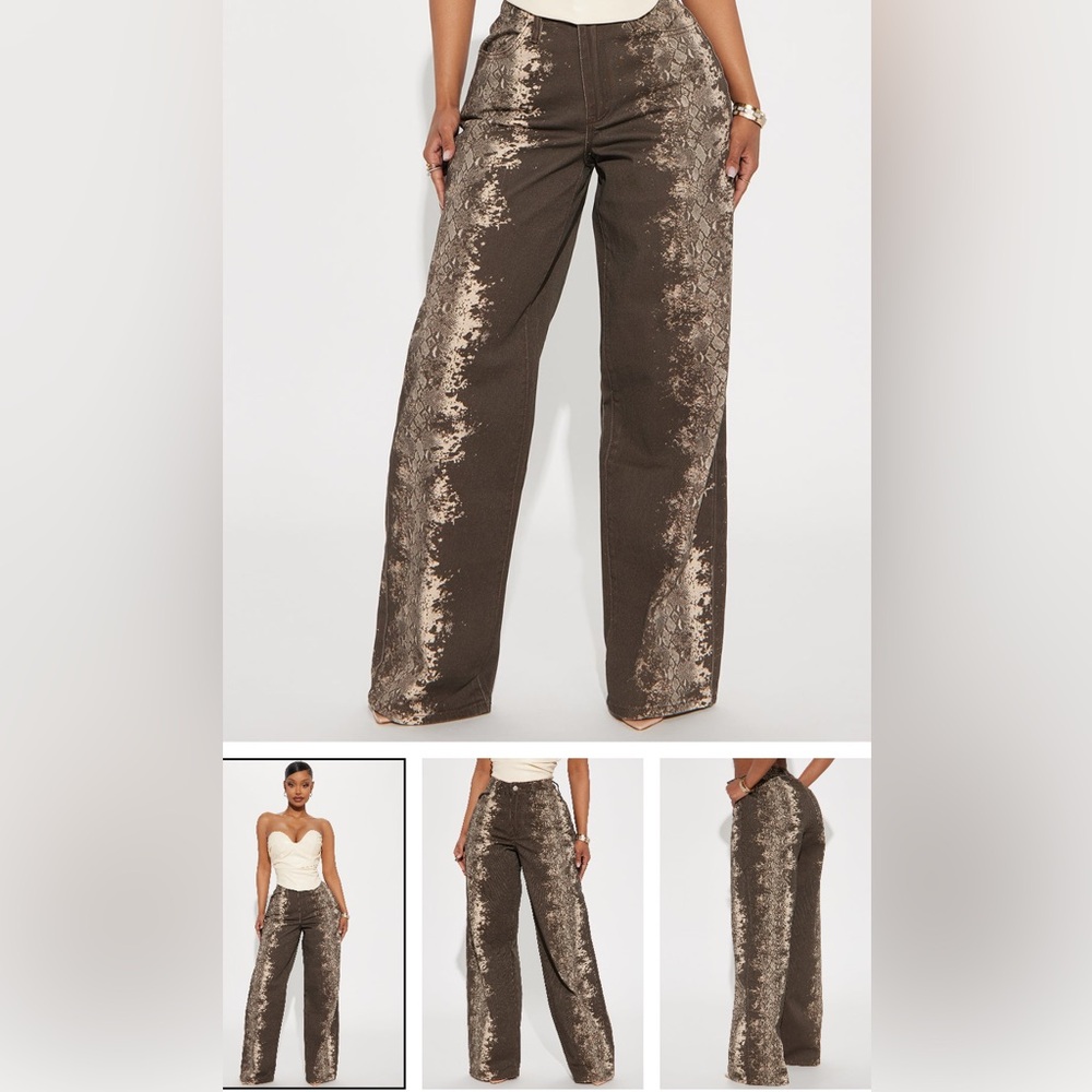 Brown and Tan Patterned Pants Size 11